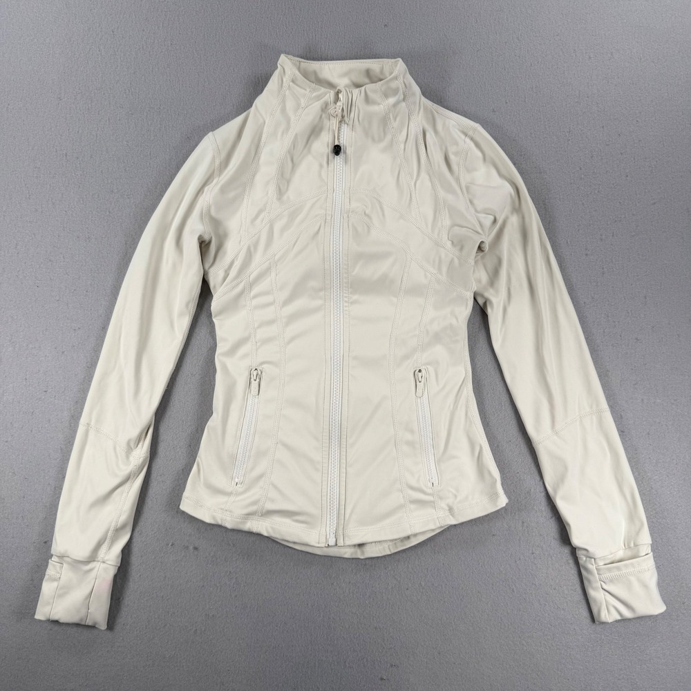 Lululemon Define Jacket Size 2 Cream Luon Full Zip Yoga Activewear Off White